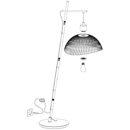 Eglo 43307 - Golvlampa POMPEYA 1xE27/60W/230V