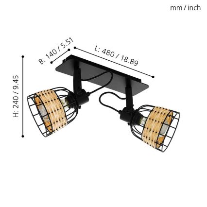Eglo 43325 - Spotlight ANVeke 1 2xE27/40W/230V