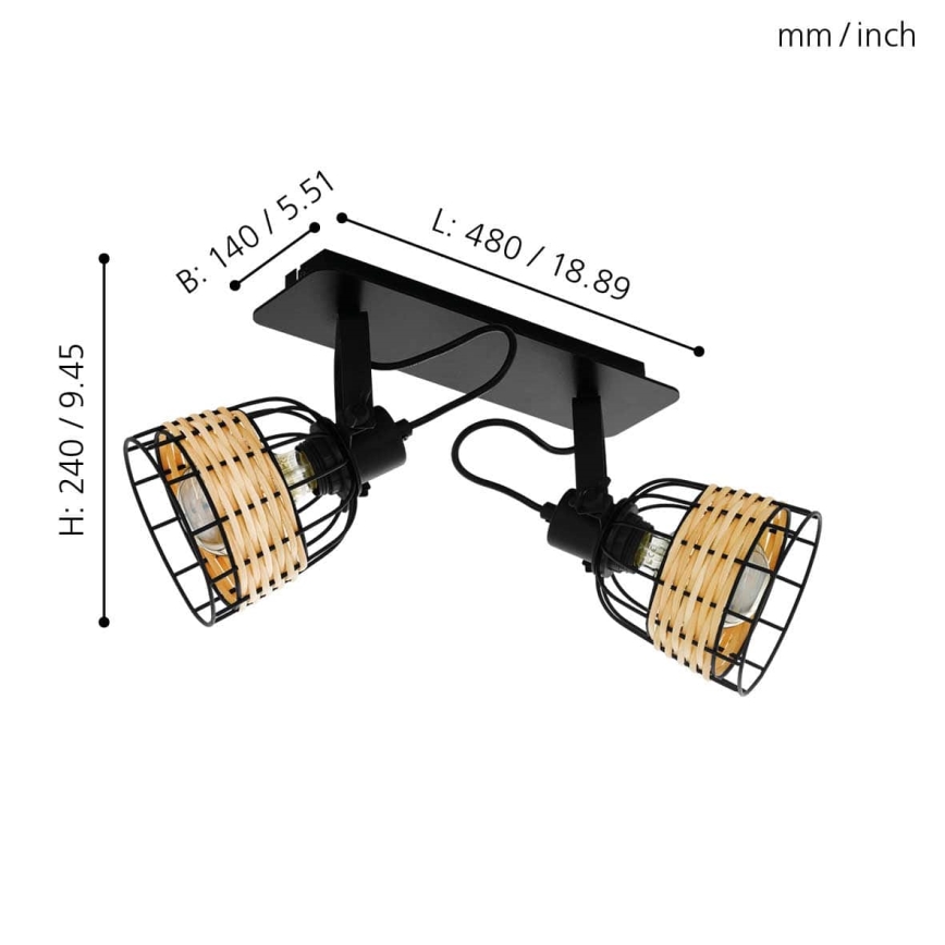 Eglo 43325 - Spotlight ANVeke 1 2xE27/40W/230V