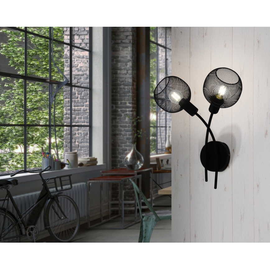 Eglo 43375 - Väggbelysning WRINGTON 1 2xE14/40W/230V
