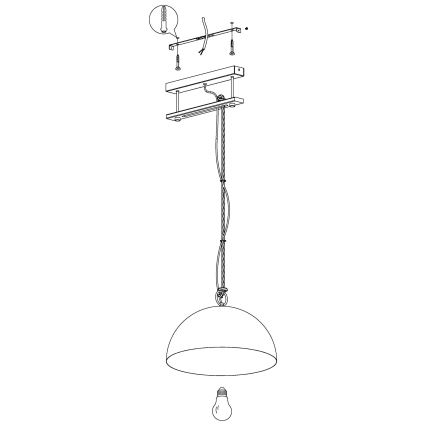 Eglo 43396 - Ljuskrona med snöre HODSOLL 1xE27/40W/230V