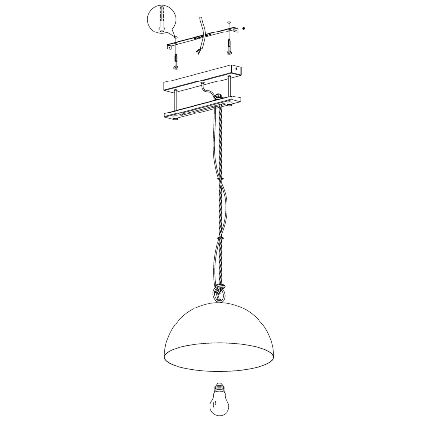 Eglo 43396 - Ljuskrona med snöre HODSOLL 1xE27/40W/230V