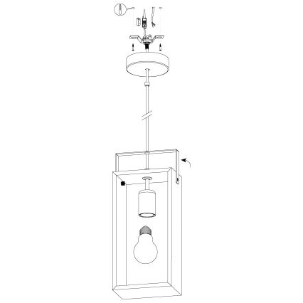 Eglo 43413 - Ljuskrona med snöre FAMBOROUGH 1xE27/40W/230V