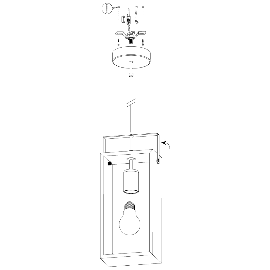 Eglo 43413 - Ljuskrona med snöre FAMBOROUGH 1xE27/40W/230V
