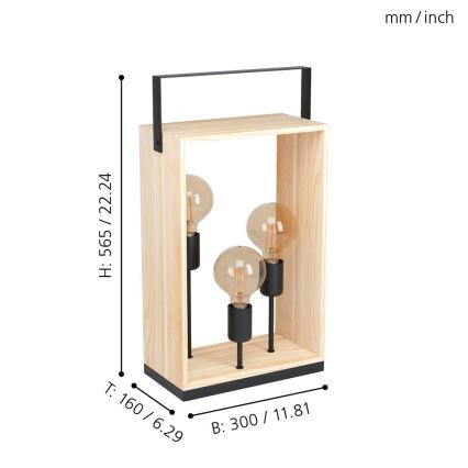 Eglo 43416 - Bordslampa FAMBOROUGH 3xE27/40W/230V