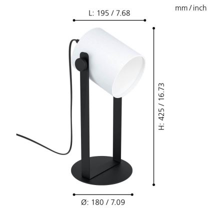 Eglo 43428 - Bordslampa HORNTREE 1 1xE27/28W/230V