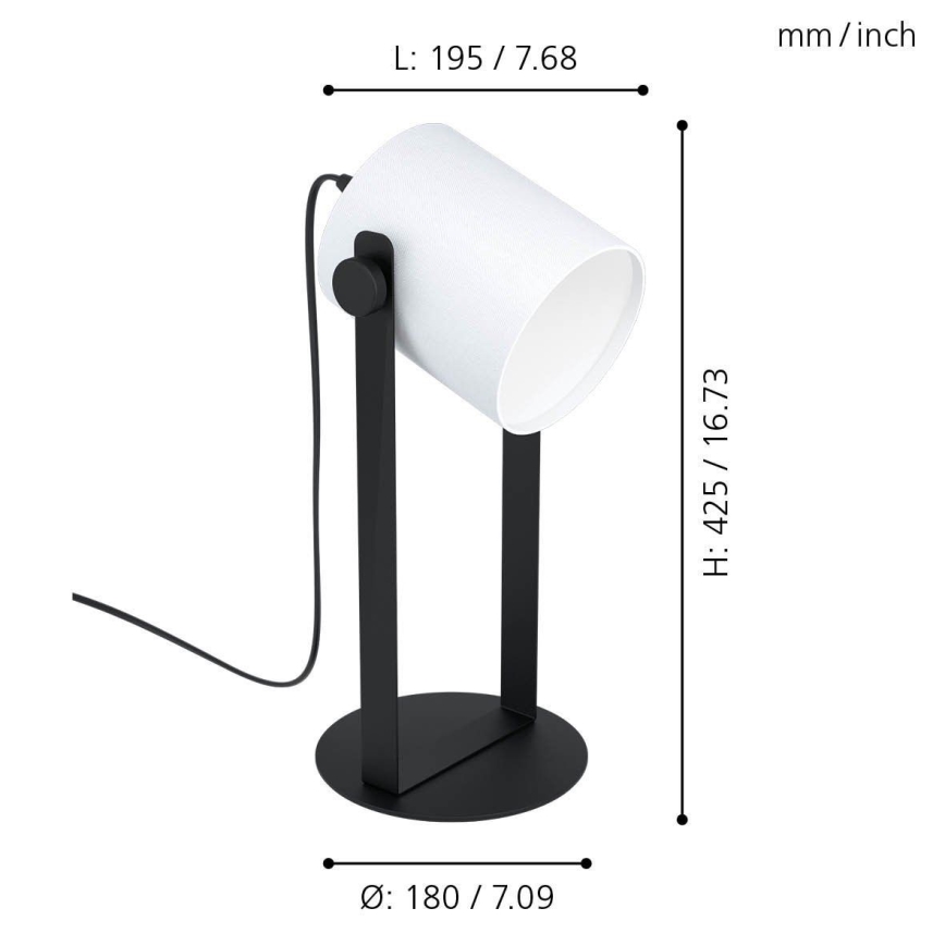 Eglo 43428 - Bordslampa HORNTREE 1 1xE27/28W/230V