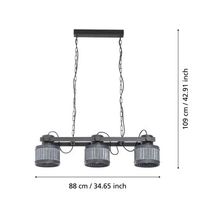 Eglo - Ljuskrona på en kedja  3xE27/28W/230V
