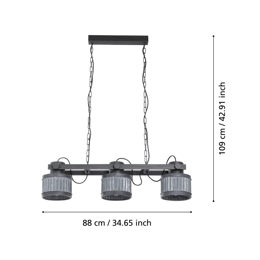Eglo - Ljuskrona på en kedja  3xE27/28W/230V