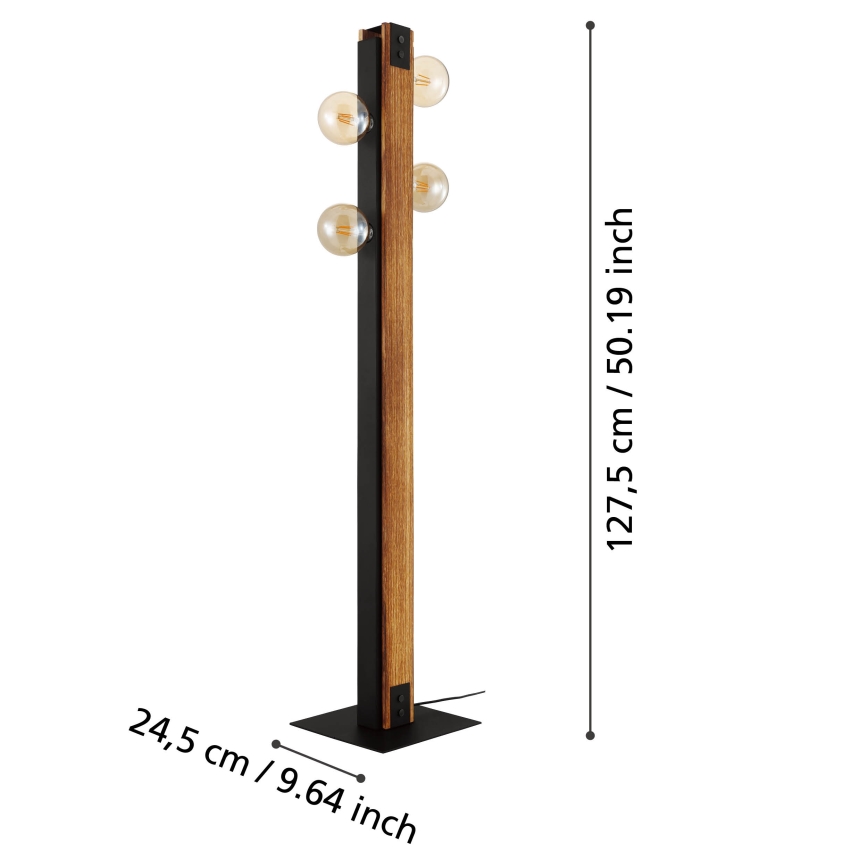 Eglo 43471 - Golvlampa LAYHAM 4xE27/60W/230V