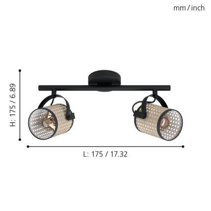 Eglo 43494 - Spotlight RUSCOMB 2xE27/10W/230V