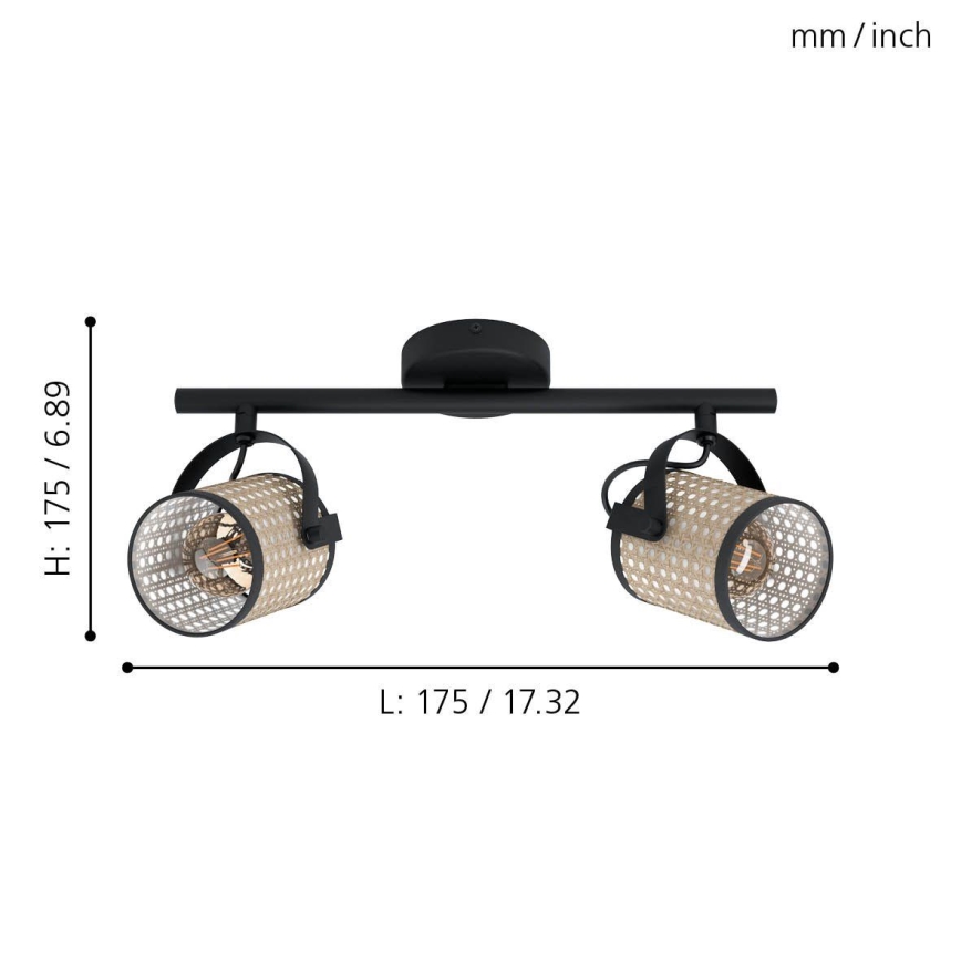 Eglo 43494 - Spotlight RUSCOMB 2xE27/10W/230V