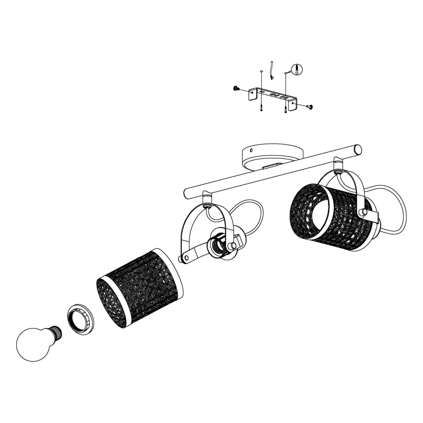 Eglo 43494 - Spotlight RUSCOMB 2xE27/10W/230V