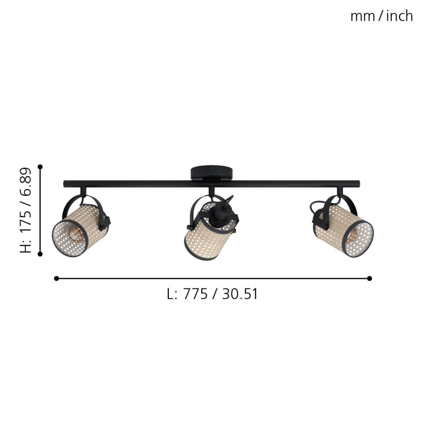 Eglo 43495 - Spotlight RUSCOMB 3xE27/10W/230V