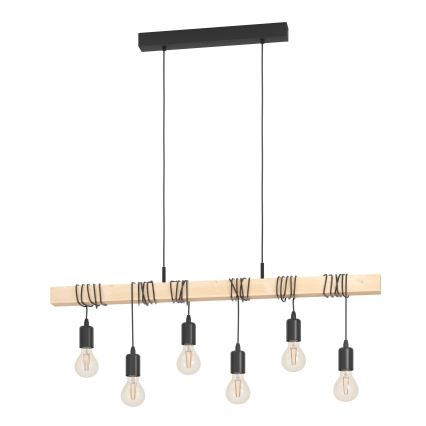 Eglo - Ljuskrona med textilsladd TOWNSHEND 6xE27/60W/230V - FSC certifierade