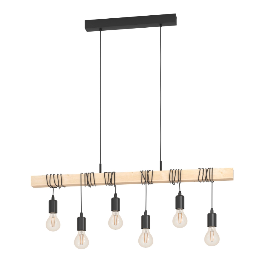 Eglo - Ljuskrona med textilsladd TOWNSHEND 6xE27/60W/230V - FSC certifierade