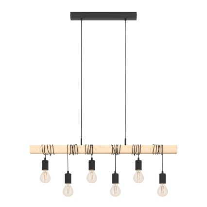 Eglo - Ljuskrona med textilsladd TOWNSHEND 6xE27/60W/230V - FSC certifierade
