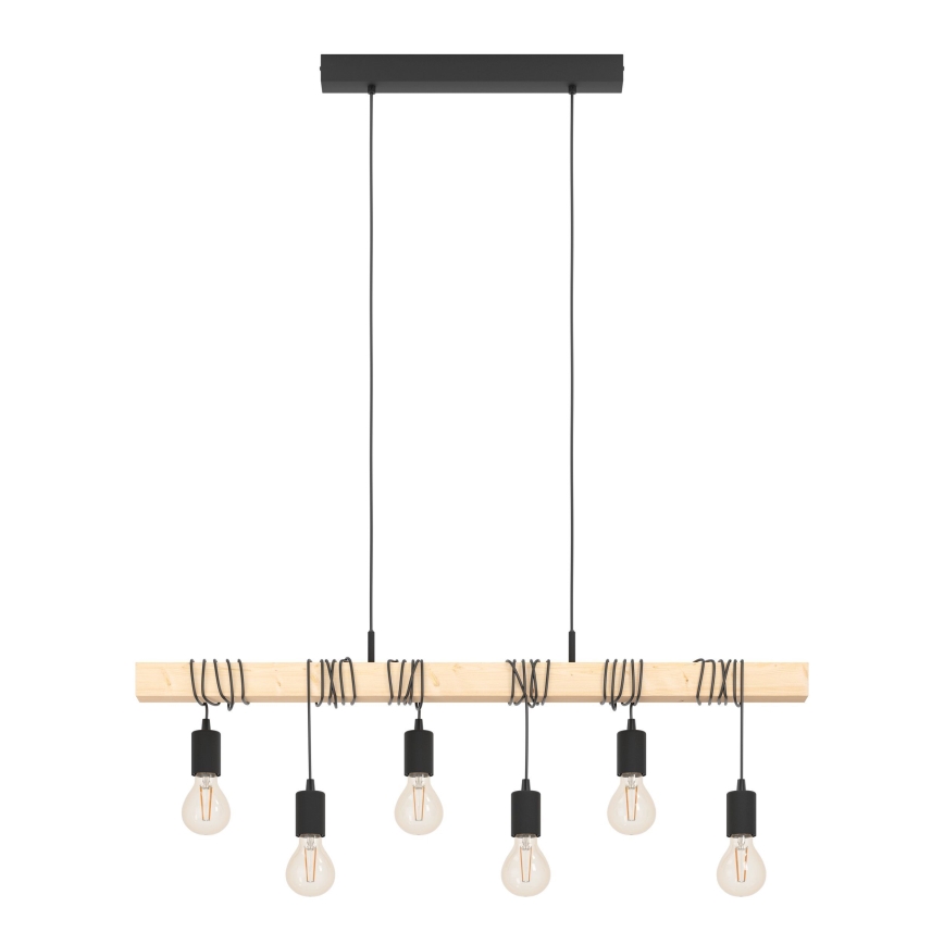 Eglo - Ljuskrona med textilsladd TOWNSHEND 6xE27/60W/230V - FSC certifierade