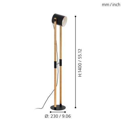 Eglo - Golvlampa 1xE27/28W/230V - FSC certifierade