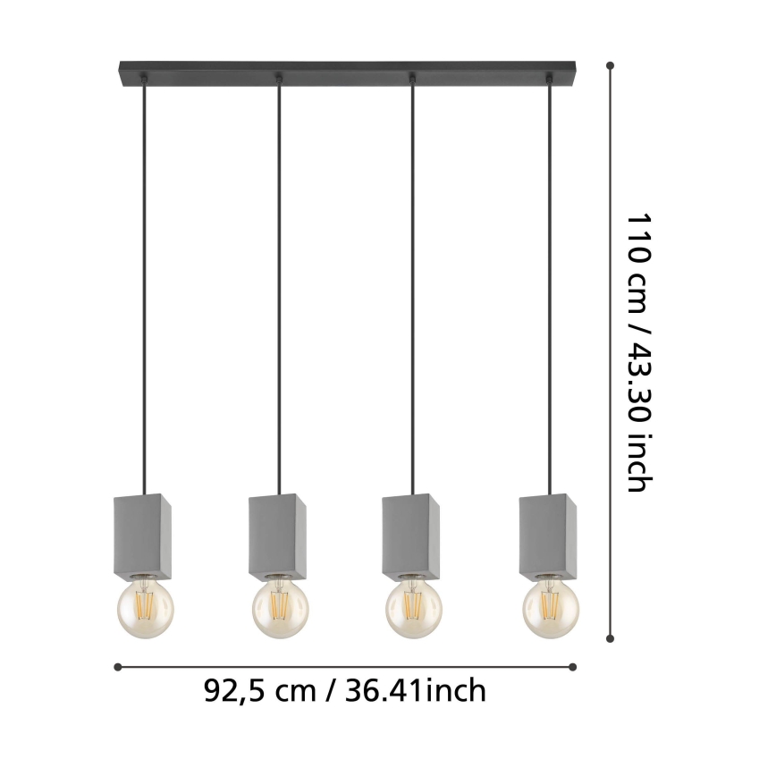 Eglo - Takkkrona på ett snöre  4xE27/40W/230V