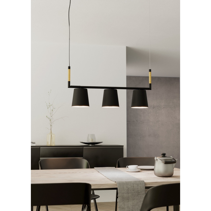 Eglo - Ljuskrona med upphängningsrem 3xE27/40W/230V