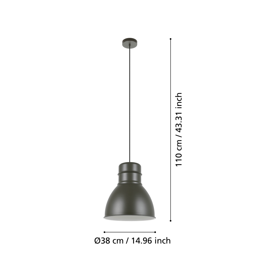 Eglo - Takkkrona på ett snöre  1xE27/60W/230V grå