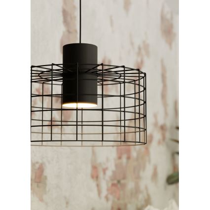 Eglo - Takkkrona på ett snöre  1xE27/40W/230V d. 38 cm svart 