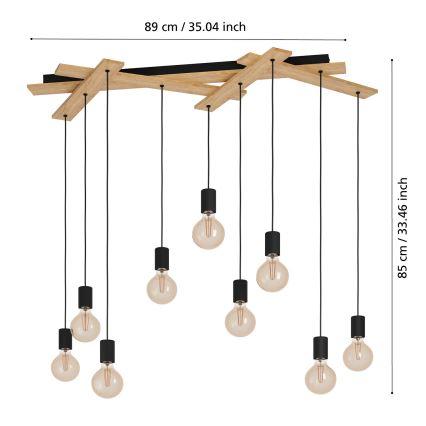 Eglo - Takkkrona på ett snöre  9xE27/40W/230V