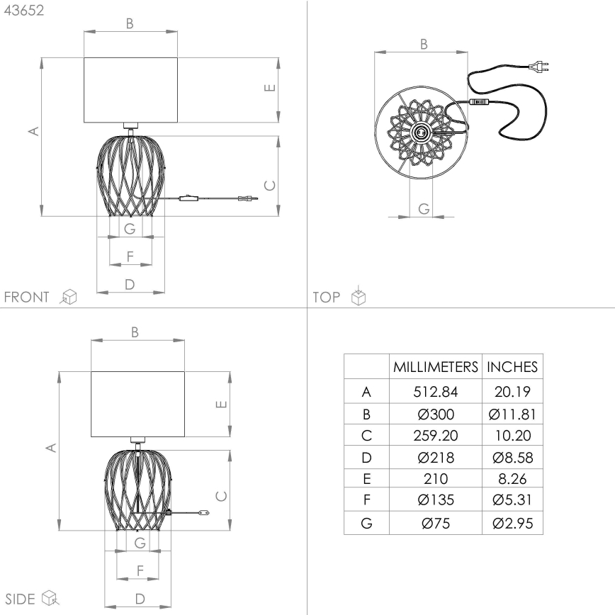 Eglo - Bordslampa  1xE27/40W/230V vit