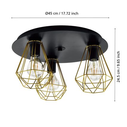 Eglo - Taklampa  3xE27/40W/230V
