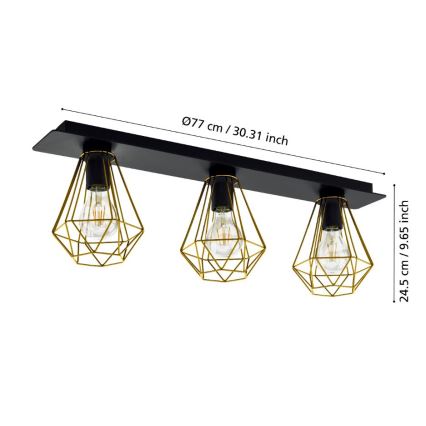 Eglo - Taklampa  3xE27/40W/230V