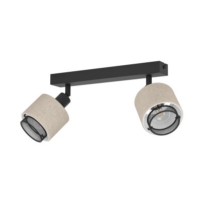 Eglo - Vägglampa 2xE14/40W/230V svart/beige