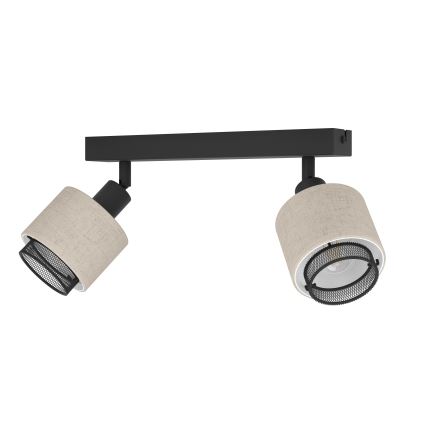 Eglo - Vägglampa 2xE14/40W/230V svart/beige