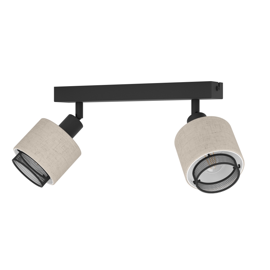 Eglo - Vägglampa 2xE14/40W/230V svart/beige