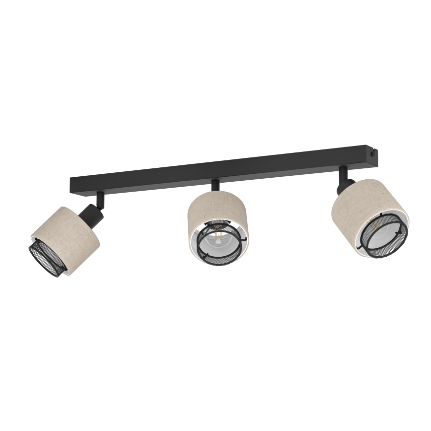 Eglo - Vägglampa 3xE14/40W/230V svart/beige