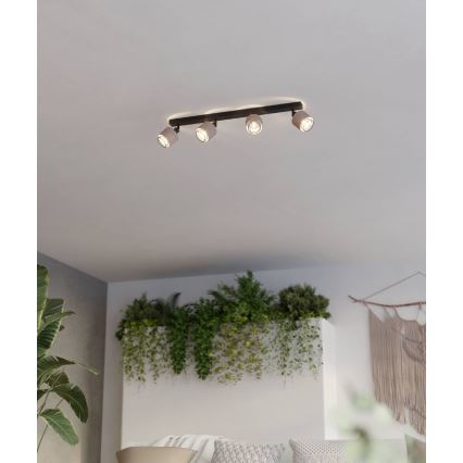Eglo - Spotlight 4xE14/40W/230V svart/beige