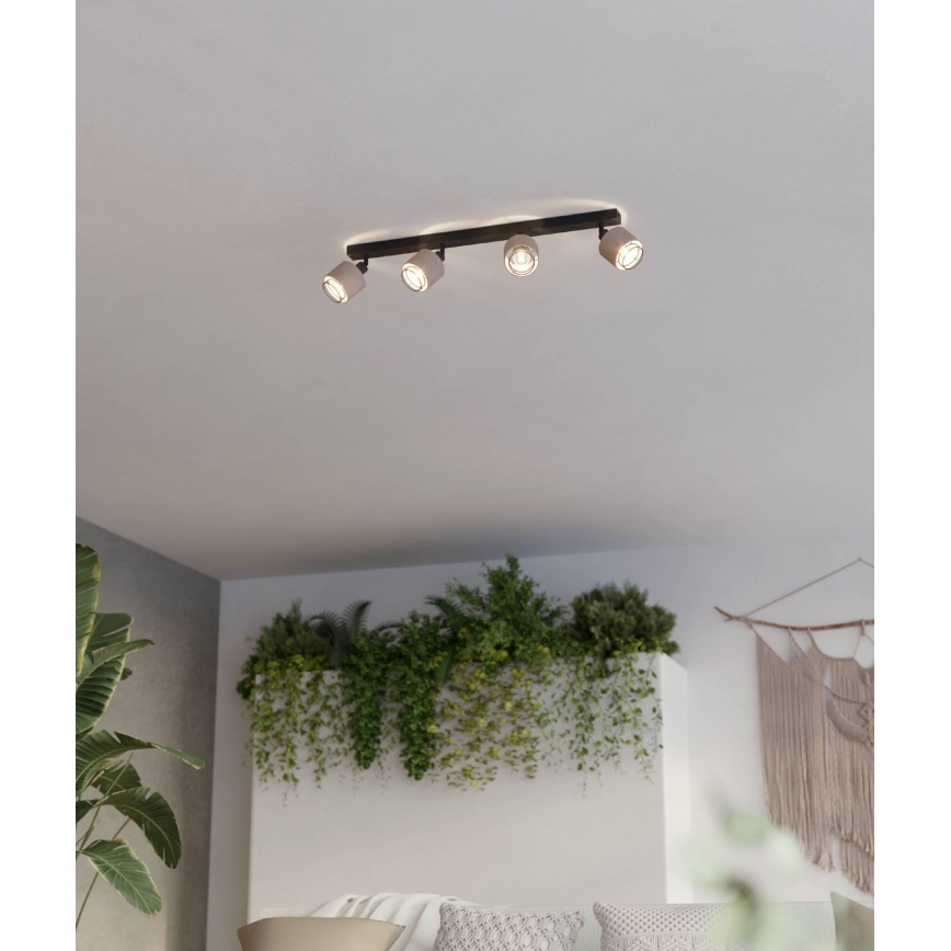 Eglo - Spotlight 4xE14/40W/230V svart/beige