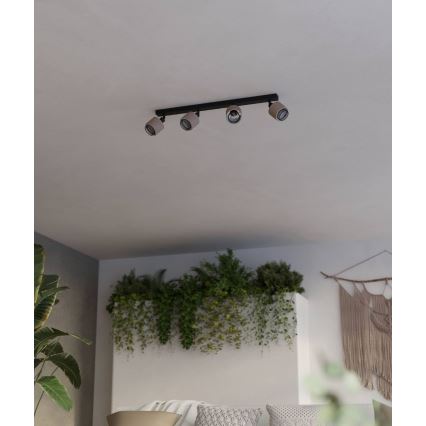 Eglo - Spotlight 4xE14/40W/230V svart/beige