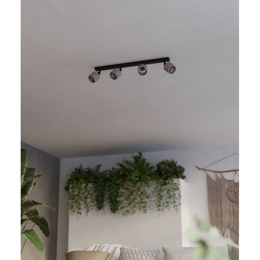 Eglo - Spotlight 4xE14/40W/230V svart/beige