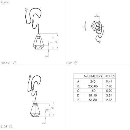 Eglo - Uttag bordslampa 1xE27/60W/230V