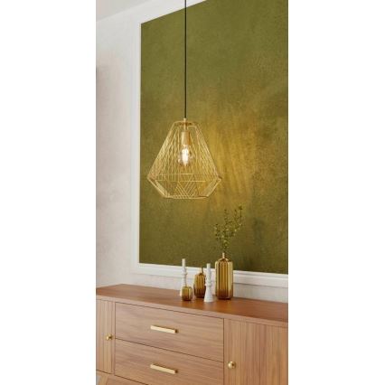 Eglo - Takkkrona på ett snöre  1xE27/40W/230V gold