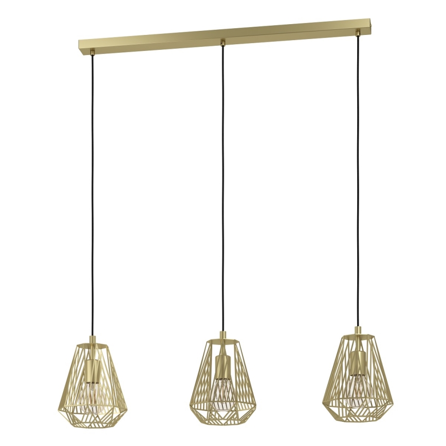 Eglo - Takkkrona på ett snöre  3xE27/40W/230V gold