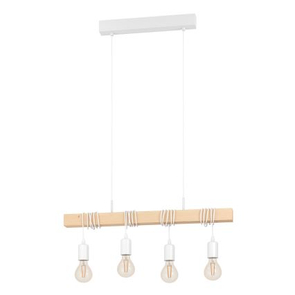 Eglo - Ljuskrona med textilsladd TOWNSHEND 4xE27/60W/230V - FSC certifierade