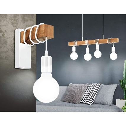 Eglo - Ljuskrona med textilsladd TOWNSHEND 4xE27/60W/230V - FSC certifierade