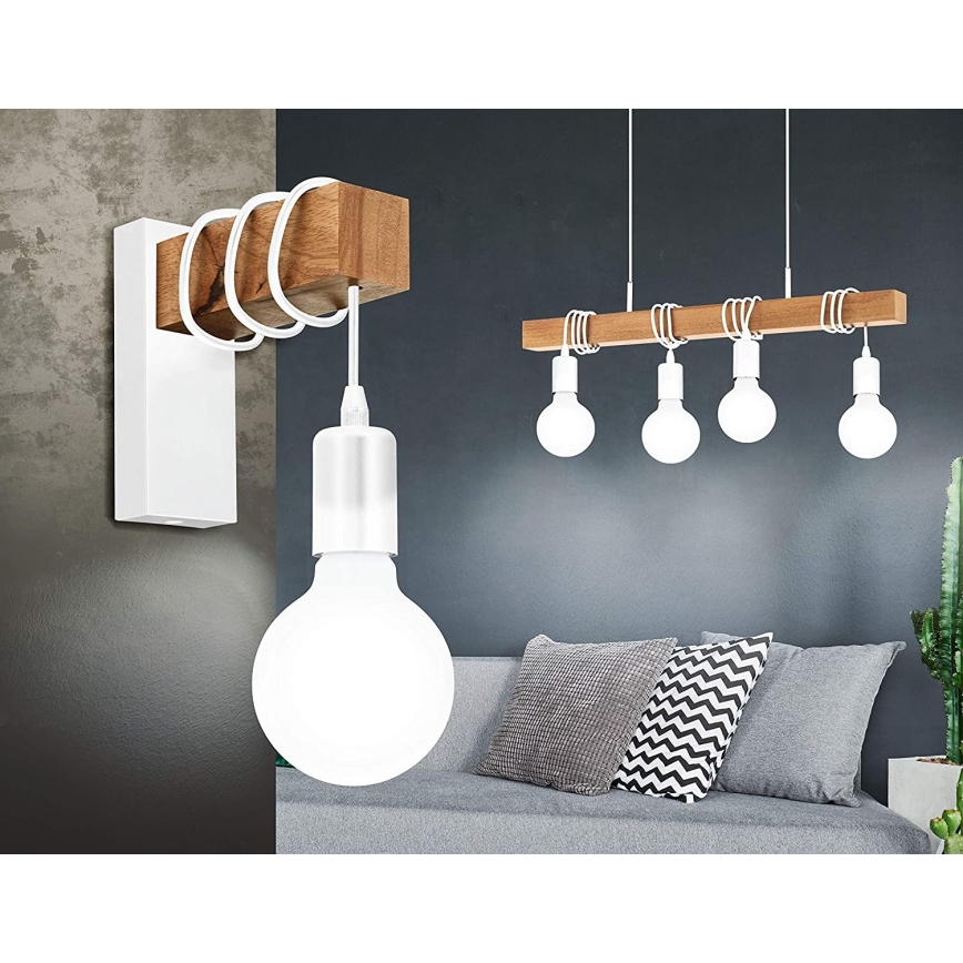 Eglo - Ljuskrona med textilsladd TOWNSHEND 4xE27/60W/230V - FSC certifierade
