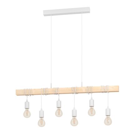 Eglo - Ljuskrona med textilsladd TOWNSHEND 6xE27/60W/230V - FSC certifierade