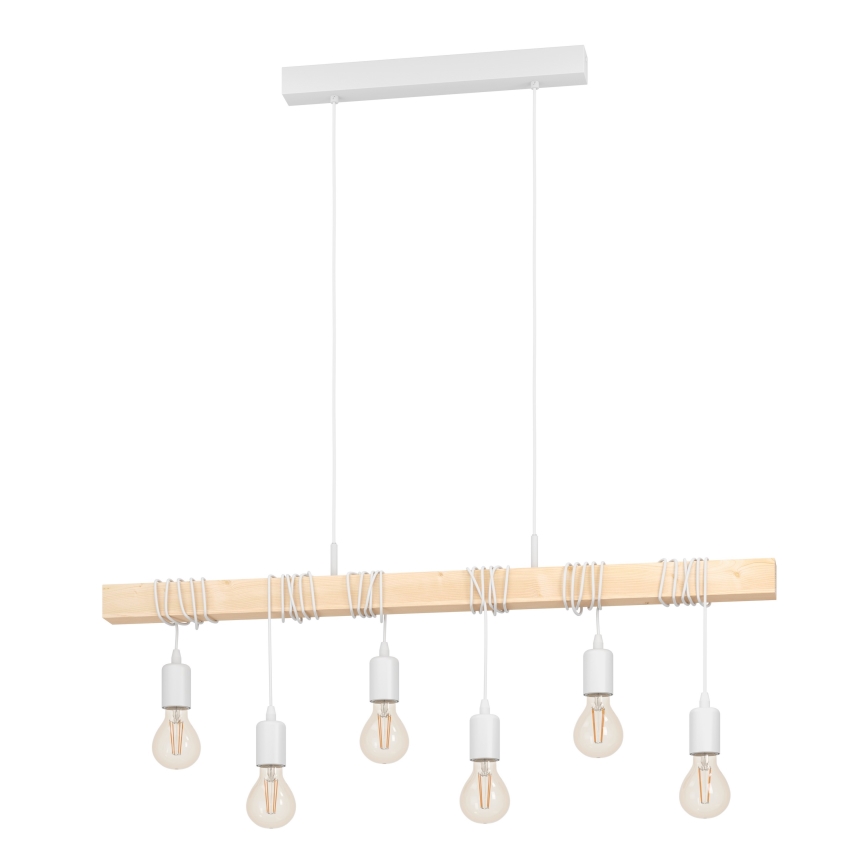 Eglo - Ljuskrona med textilsladd TOWNSHEND 6xE27/60W/230V - FSC certifierade