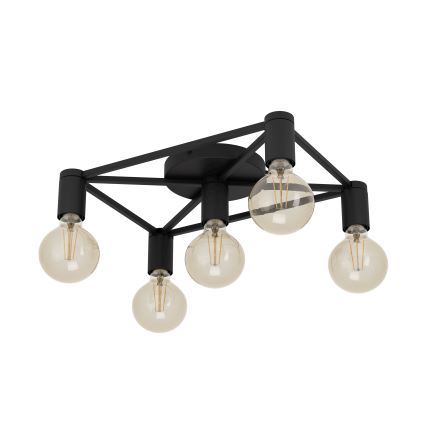 Eglo - Taklampa 5xE27/40W/230V svart