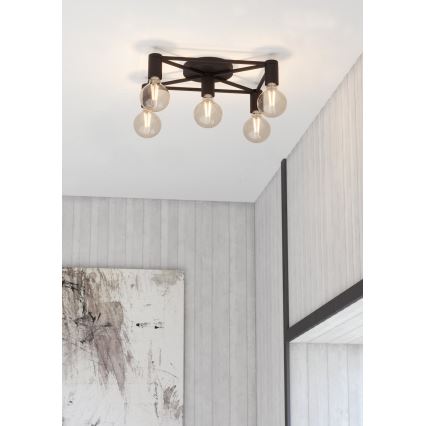 Eglo - Taklampa 5xE27/40W/230V svart