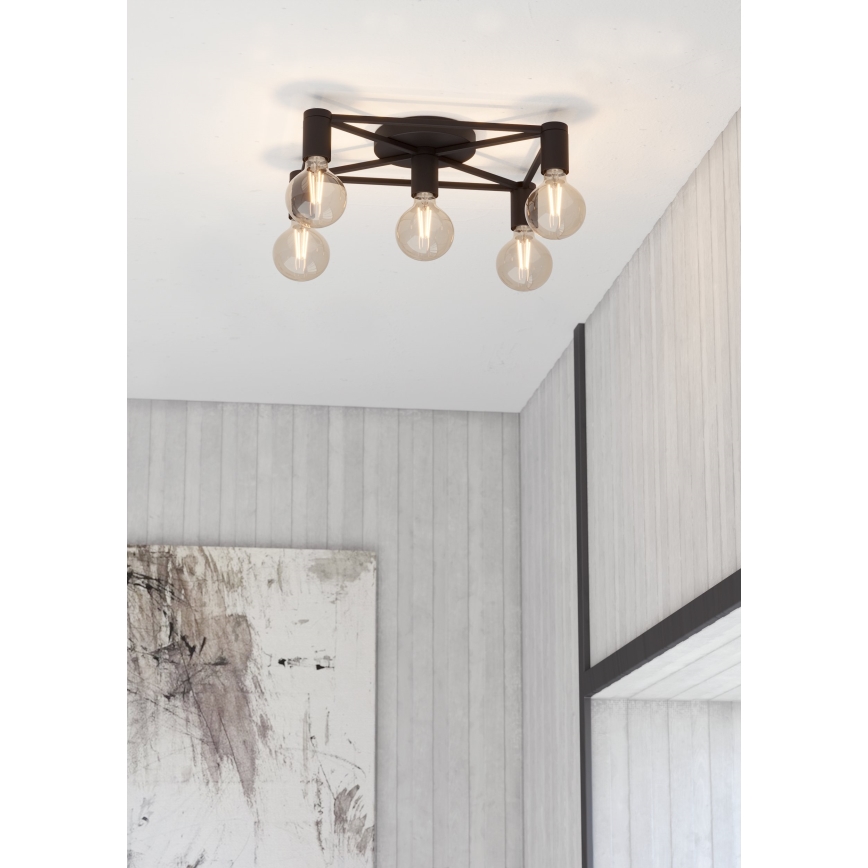 Eglo - Taklampa 5xE27/40W/230V svart